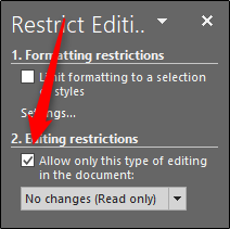 editing restrictions