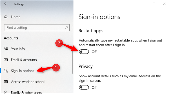 How to Stop Windows 10 From Reopening Your Previous Applications After ...