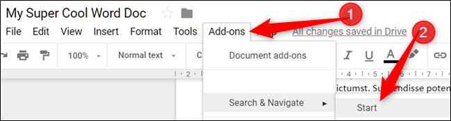 Open Add-Ons menu, point to an add-on, then click Start or Show