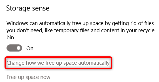 Change how Windows free up space
