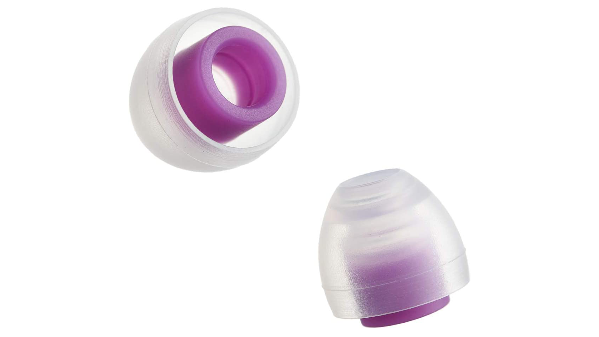 The SpinFit CP100 silicone earbud tips in purple