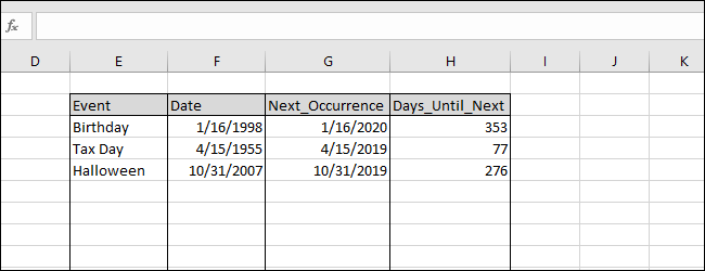 Use Excel to Calculate How Many Days Until an Event