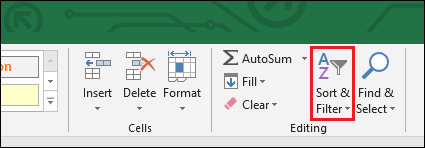 Click Home > Sort & Filter