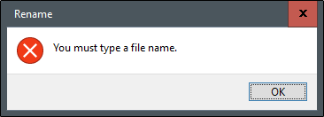 Must type file name