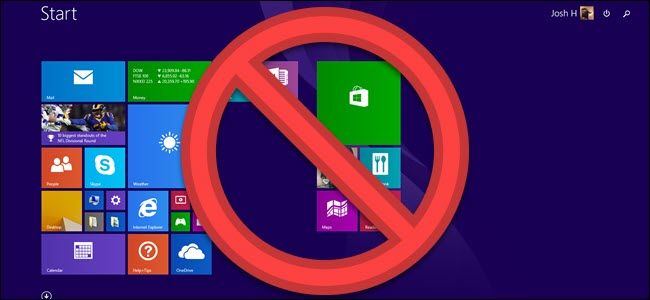 Windows 8 screenshot with red circle and line through it