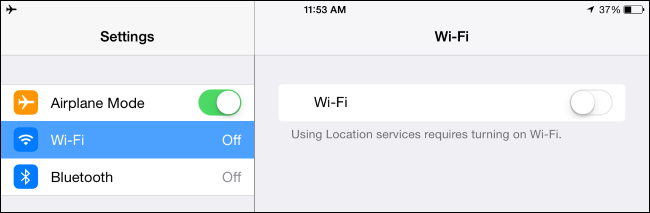 airplane mode settings on iPhone