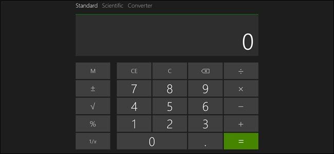 Windows calculator in full screen view