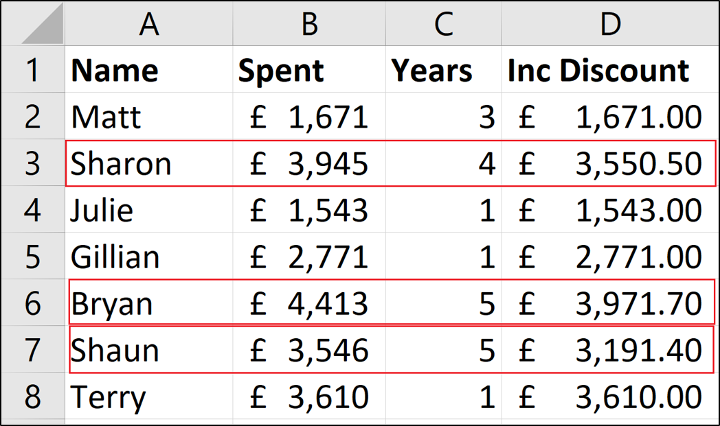 Excel formula with IF and AND functions