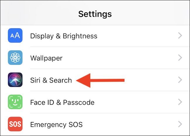 In the Settings app, click Siri &amp; Search