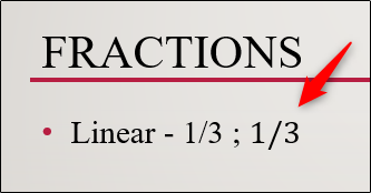 linear fraction structure inserted