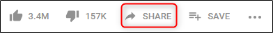 share button on YouTube