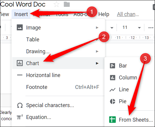 Insert a Chart from Google Sheets