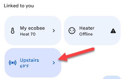 Find the linked device and select it.