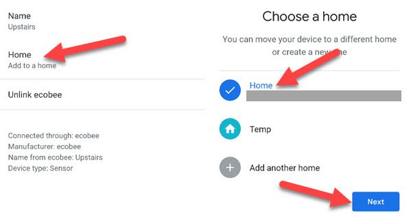 Select your Home.