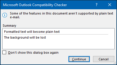 Compatibility Checker dialogue