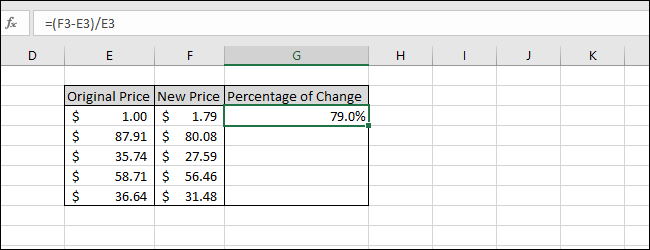 Formatted as Percent with One Decimal Place
