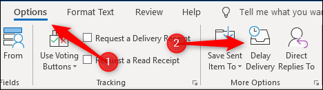 The Options > Delay Delivery button