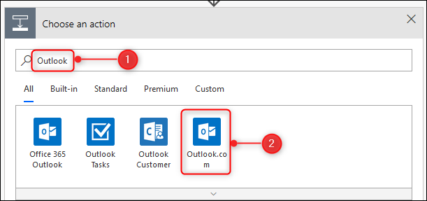 Search for Outlook and select Outlook.com