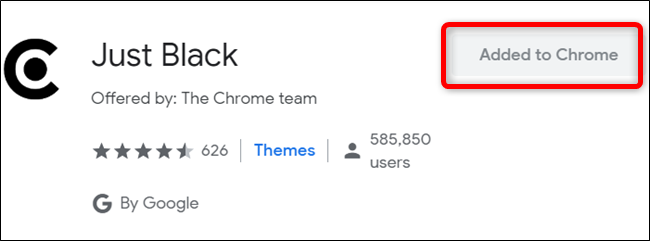 Your theme has been added to Chrome!