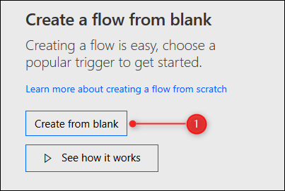 The Create from blank button