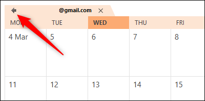 The Outlook calendar overlap arrow