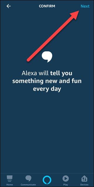 Good morning confirm dialog with arrow pointing to next button.