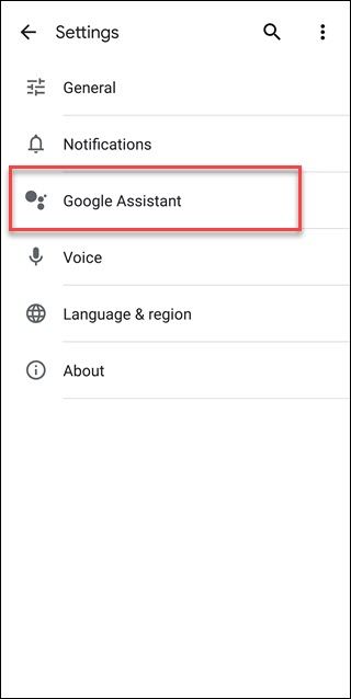 Google Search Settings with Google Assistant call out