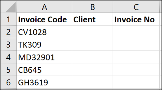 Sample data for fixed width text