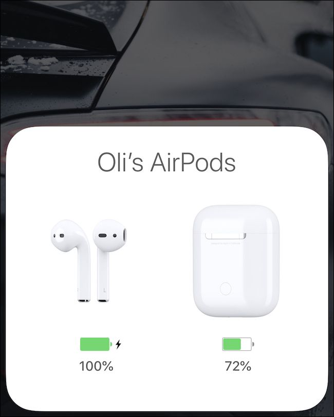 AirPods battery notification.