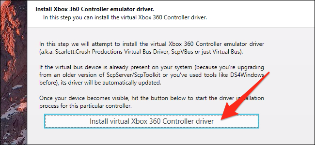 Install virtual 360 controller driver