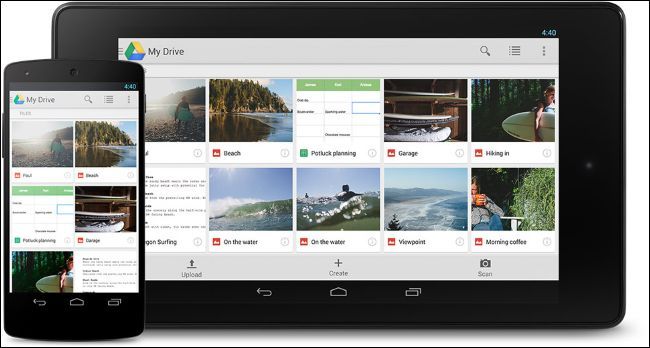 Google Drive on Android phone and tablet