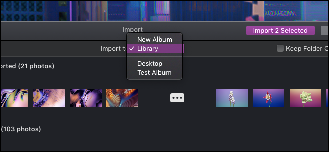 macOS Photos app import options