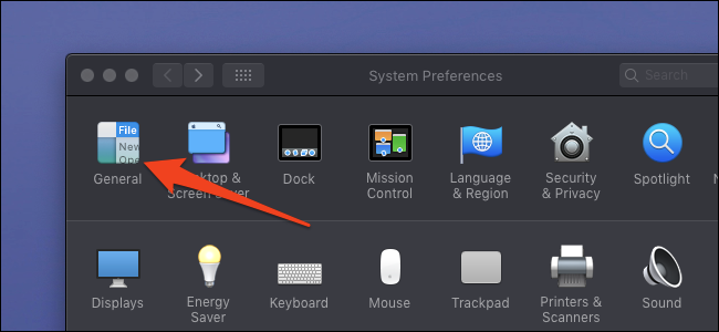 system preferences general tab