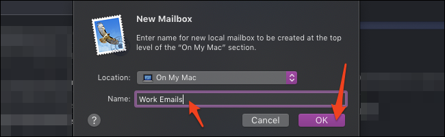 macOS Mail new mailbox