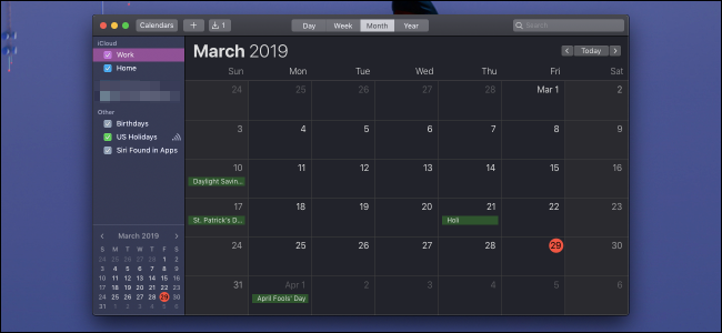 Calendar on macOS