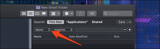 macOS smart folder options