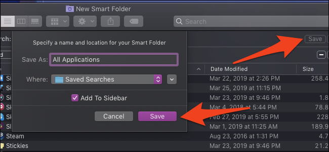 macOS save smart folder