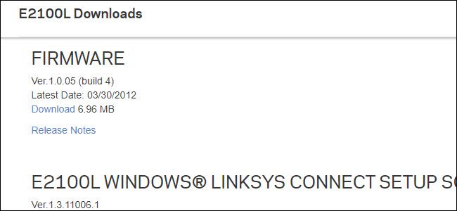 Linksys E21000L Firmware listing
