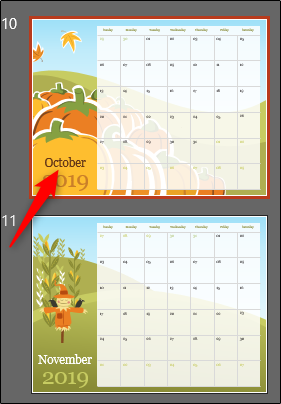 select october in calendar