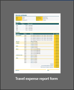 travel expense report form template