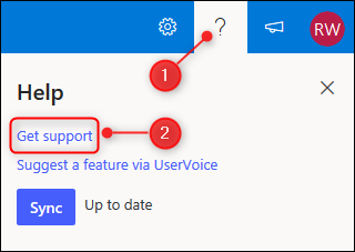 The Get support link