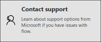 The Contact support option