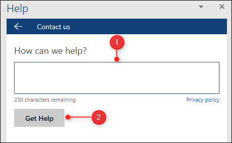The Help field and button