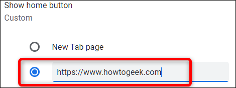 Enter the URL to a website you want to be your homepage