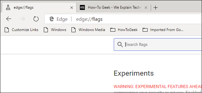Closeup of edge flags page