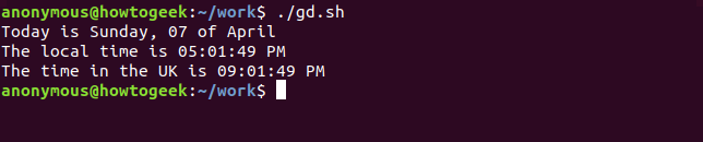 Output of the gd.sh script