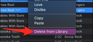 MacOS iTunes delete from library