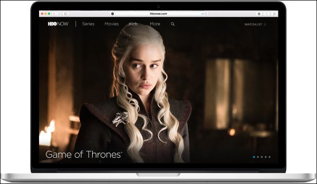 Game of Thrones streaming on a laptop