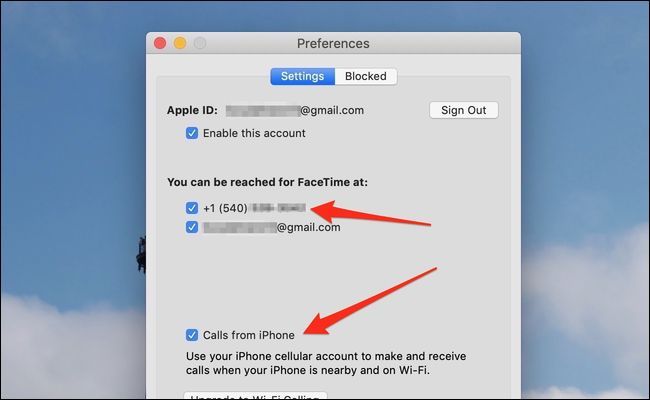 macos calls from iphone