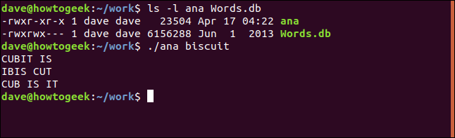test of ana utility in work directory